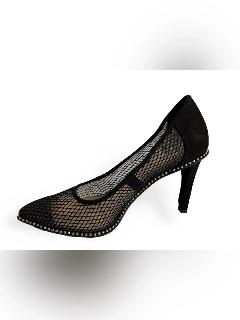 Bar III Black Mesh Pointed Flats with Studded Trim